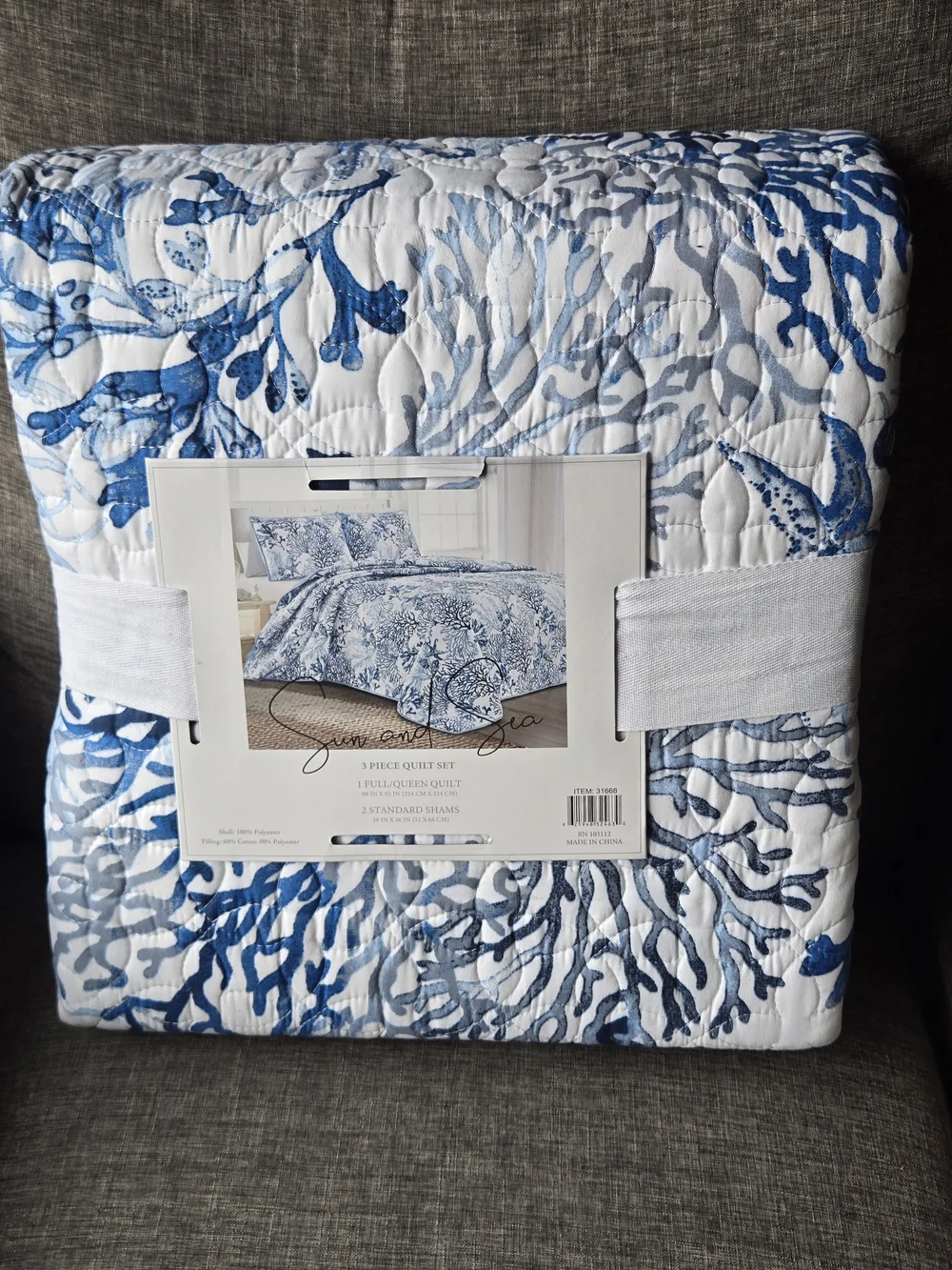 Sun and Sea Full Queen Set NWT Quilt And Shams (OEKO TEX Standard 100)